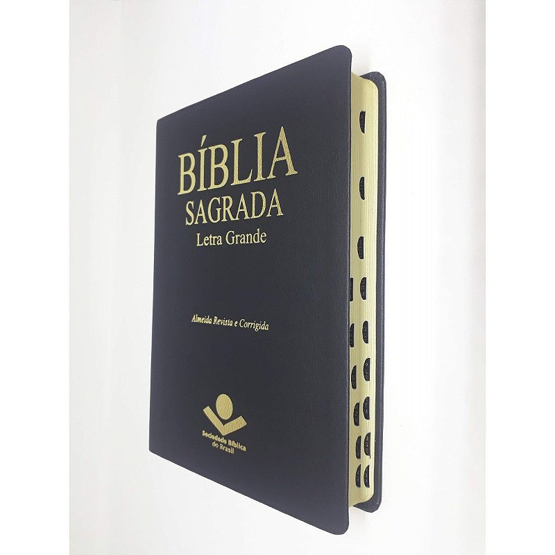 Bíblia Sagrada Letra Grande Preta Média 14x21cm Almeida Revista e Corrigida Sbb Gospel Bíblia Sagrada Letra Grande Preta Média 14x21cm Almeida Revista e Corrigida Sbb Gospel