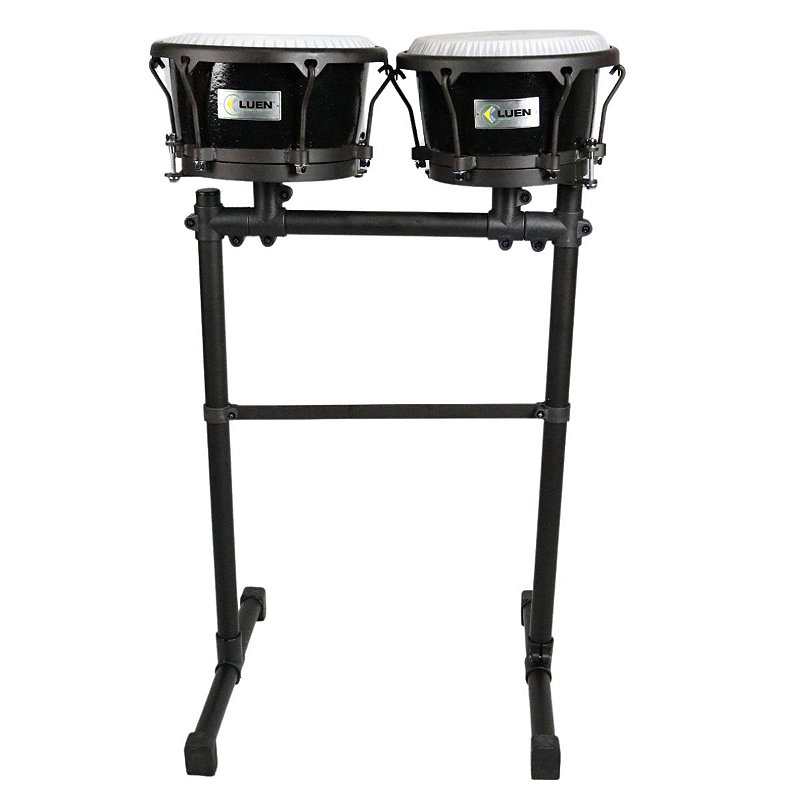 Conga Compacta Luen 10,5 e 11,5 Par Preta c/ Rack Instrumentos de Percussão Online