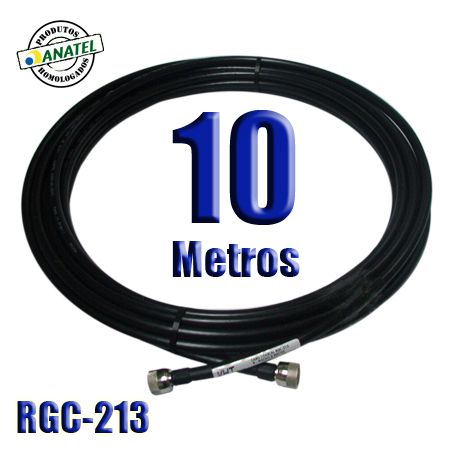 KIT INTERLIGAÇÃO RGC-213 DE 10 METROS N MACHO X N MACHO