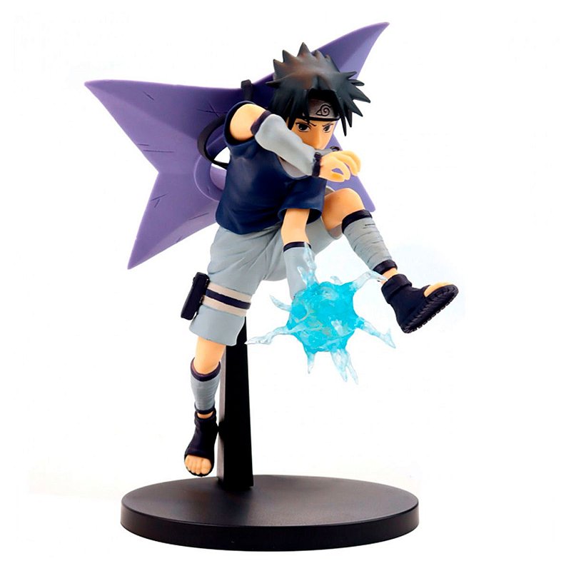 Boneco Miniatura Com Base Coleção Naruto Brinquedo Criança Pvc Sasuke Uchiha  I