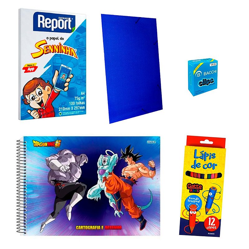 Kit Colorir Caderno desenho Dragon Ball, Lápis e Folha A4 - Shop