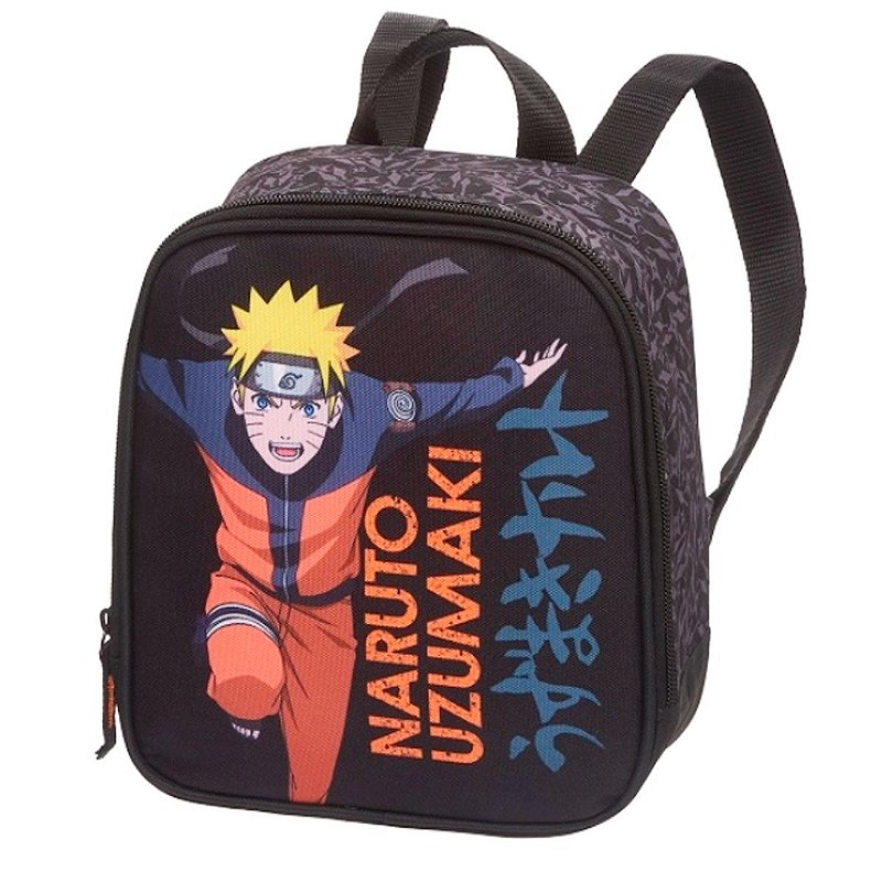 Kit Mochila Lancheira Estojo Anime Sasuke - Preto