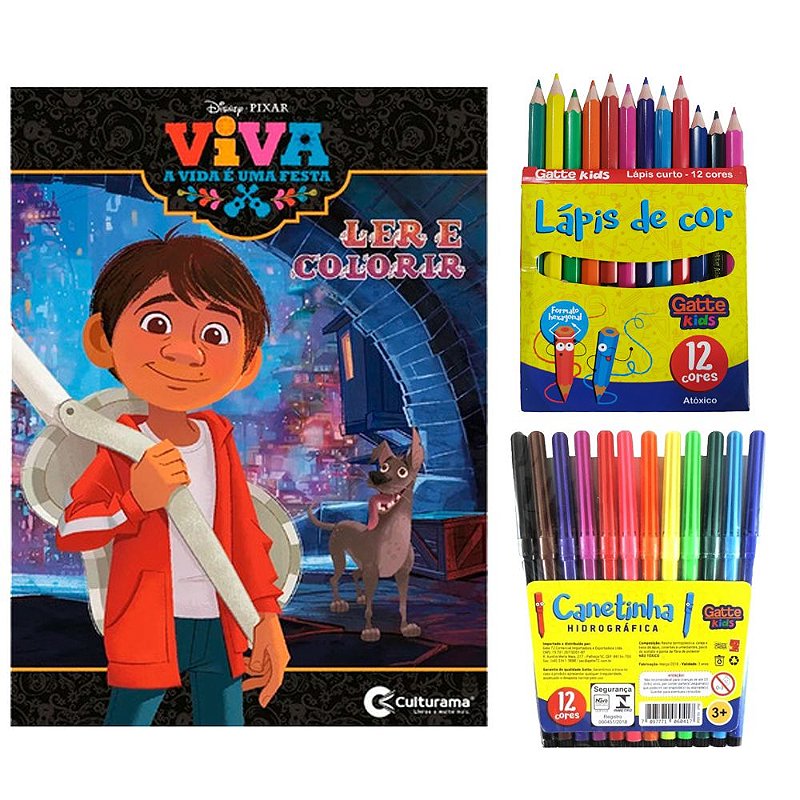 Kit 60 Desenhos Colorir + 12 Cores + Jogo Bolsa De Valores! em