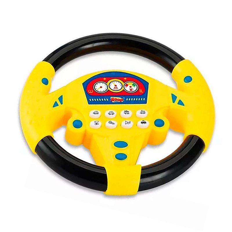 Volante de Brinquedo Infantil com Luzes Sons e Jogo do Carrinho no