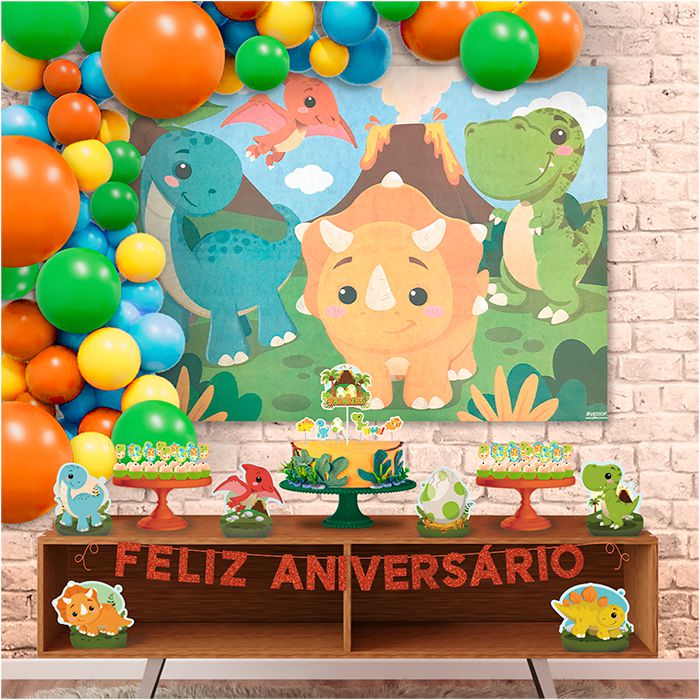 Kit Festa Fácil Dino Baby Aniversário 39 Pçs Decoração - Shop Macrozao
