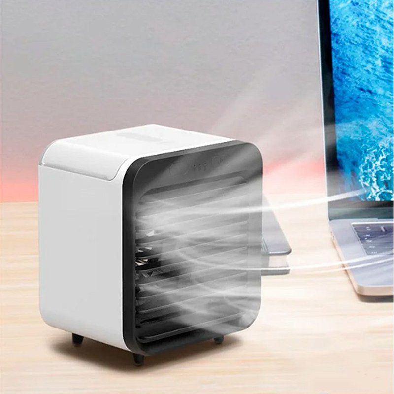 Mini Ar Condicionado Portátil USB Carregável Ventilador - PT - Shop Macrozao