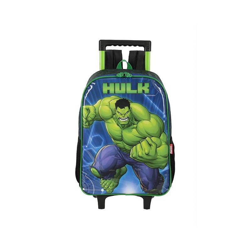 Mochila de Rodinhas Incrível Hulk Verde Claro Luxcel Shop