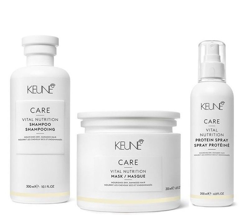 Keune Vital Nutrition Kit Shampoo Protein Spray e Máscara Body e Beauty