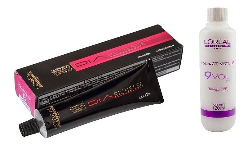 Loreal Kit Dia Richesse c/ 3 Tonalizantes 50g 8 Louro Claro + 3 Rev. 9v -  Loreal Professionnel - Tonalizante de Cabelo - Magazine Luiza