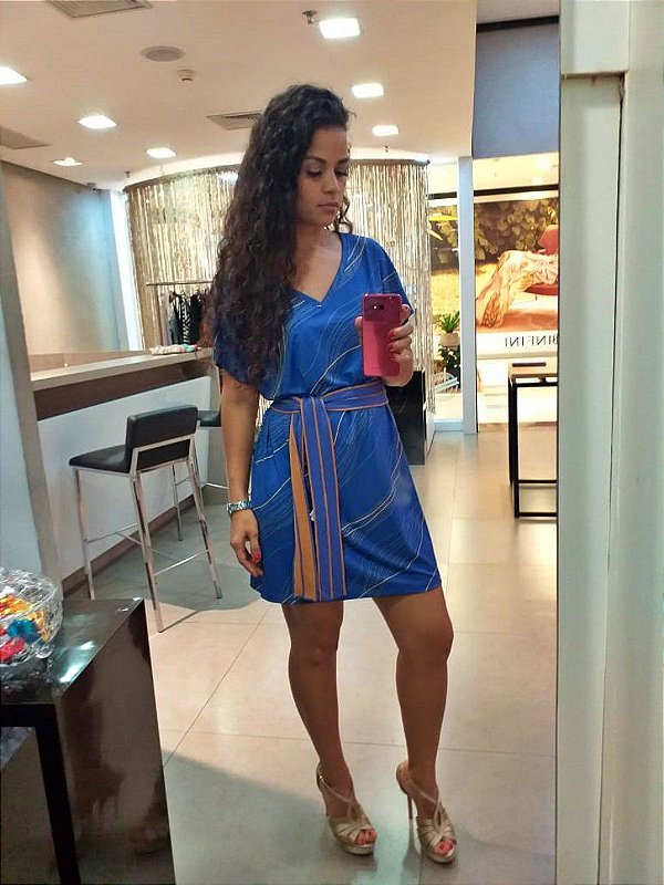 Vestido Midi  Jersey Golden Lines  Viviane Furrier