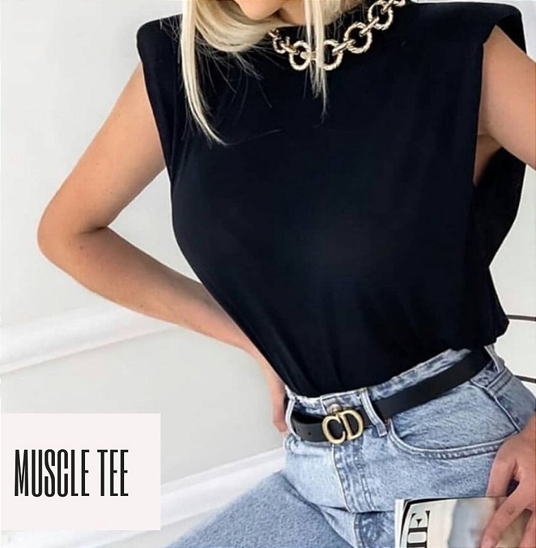 Blusa Muscle Tee com Ombreiras Viscolycra