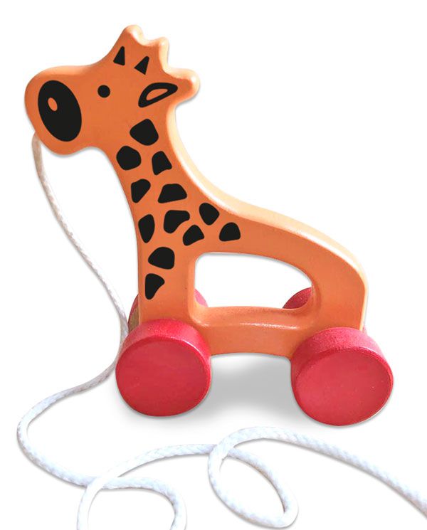 Brinquedo de Puxar de Madeira - Girafa Baby - Woodtoys - Ioiô de Pano  Brinquedos Educativos