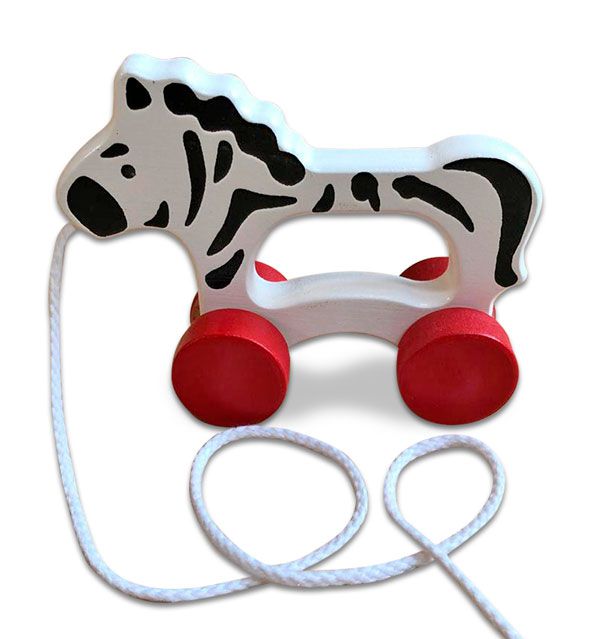 Brinquedo de Puxar de Madeira - Zebra Baby - Woodtoys - Ioiô de Pano  Brinquedos Educativos