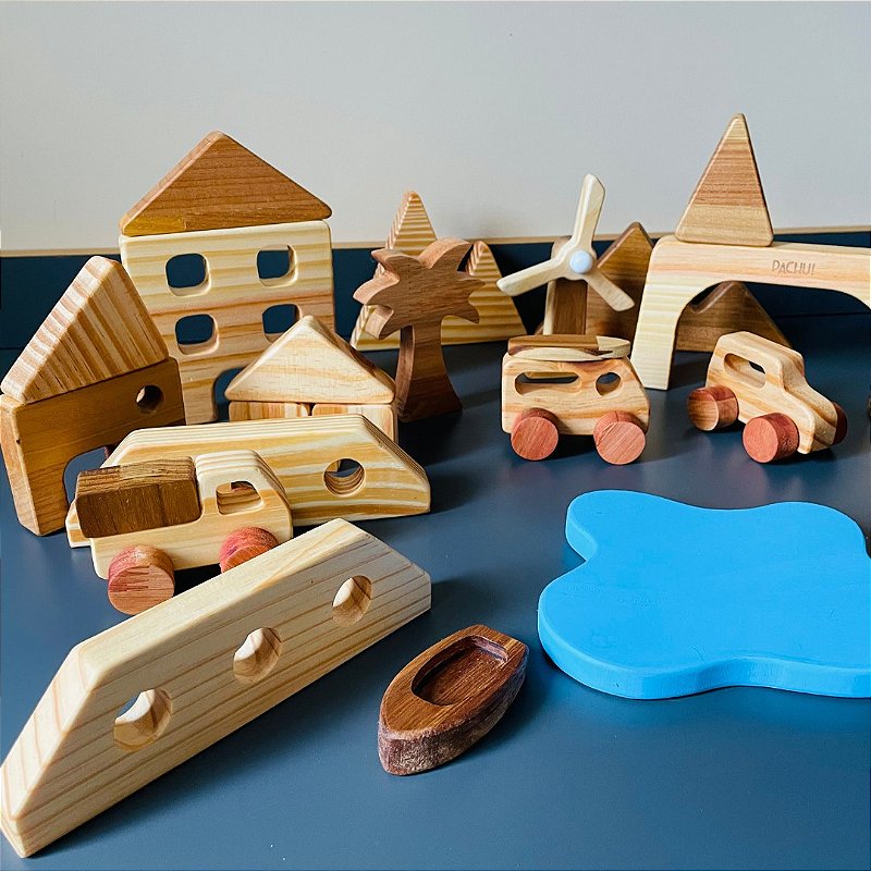 Coleção Comidinhas Bolo de Morango Fatiado Comidinha de Madeira Brinquedos  de Madeira Bambalalão Brinquedos Educativos