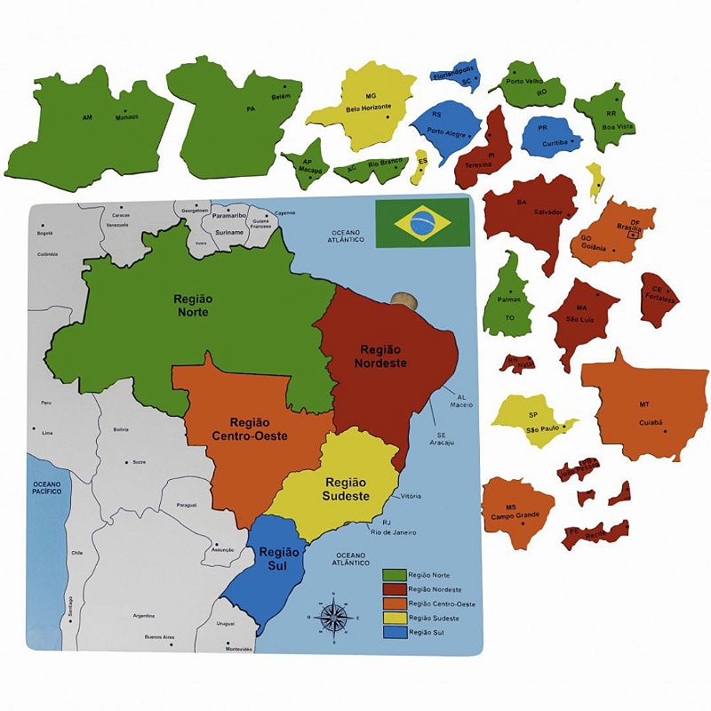 Jogo Educ Países E Suas Bandeiras 48 Peças Toyster - Papelaria Capital