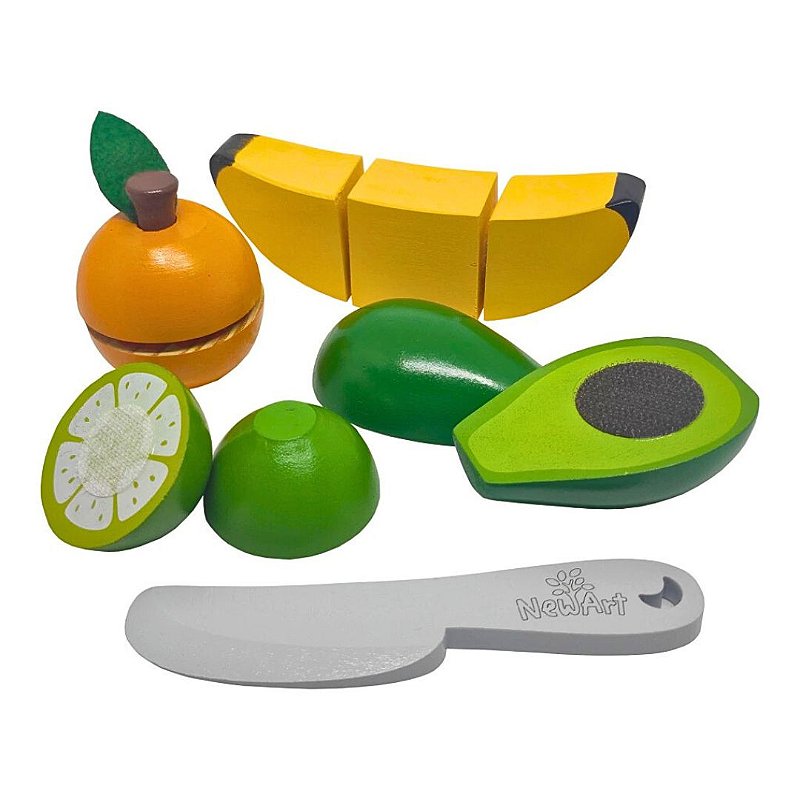 Kit 4 Frutinhas com corte: Abacate, Banana, Laranja e Limão