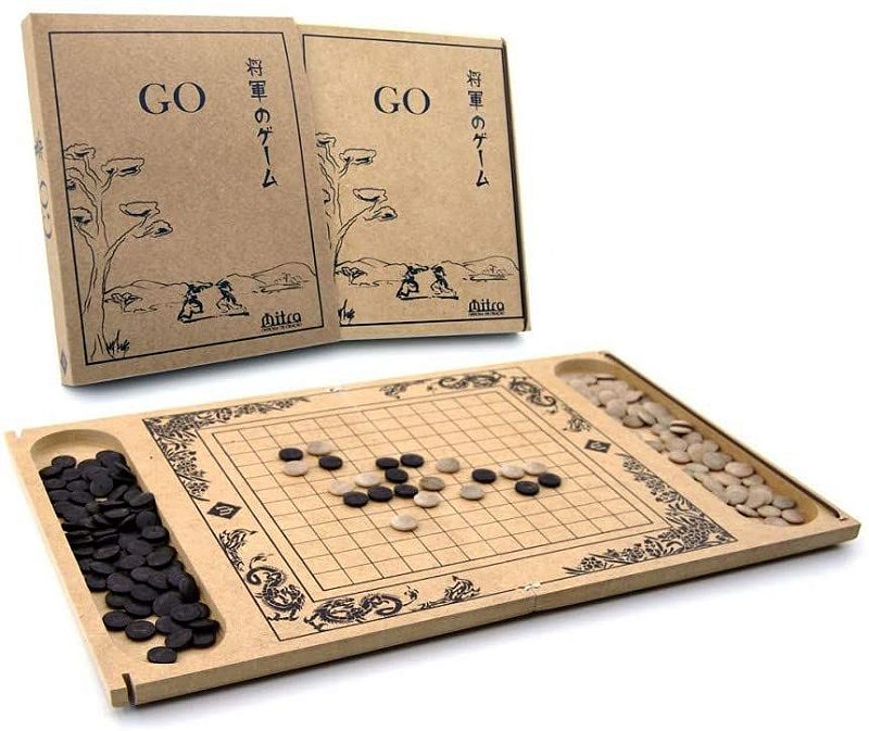 Jogo de tabuleiro portátil de madeira Go jogo de xadrez Go jogo de