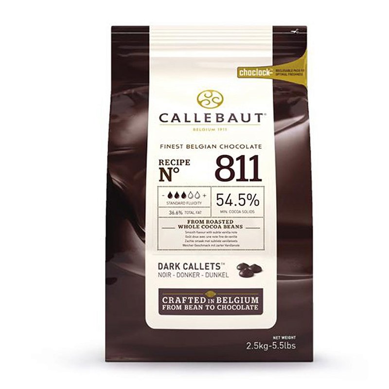Chocolate Belga Amargo Callebaut Em Gotas 54,5% 811 - 2,01kg