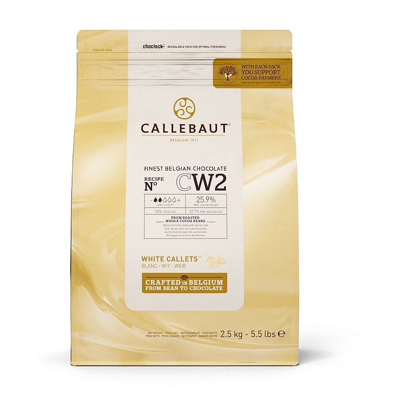 Chocolate Belga Branco Callebaut Cw2 25,9% Cacau - 2,01kg