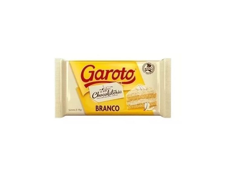 Barra Chocolate Garoto Cobertura Branco 2,1kg