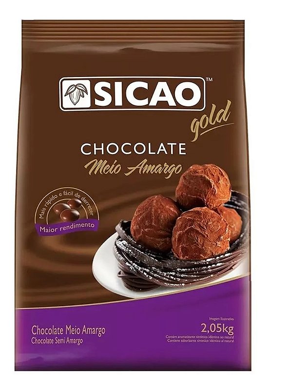 Chocolate Meio Amargo Sicao Em Gotas 2,05kg