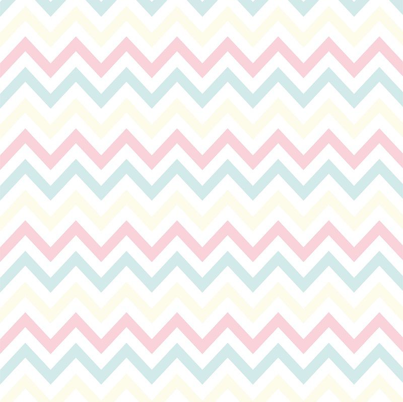 Papel De Parede Chevron Rosa Azul Amarelo Fundo Branco - Decorpapel