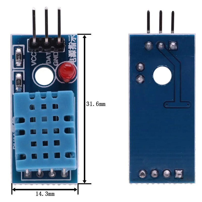 Sensor de temperatura e umidade digital, módulos dht11 led mw33 ...