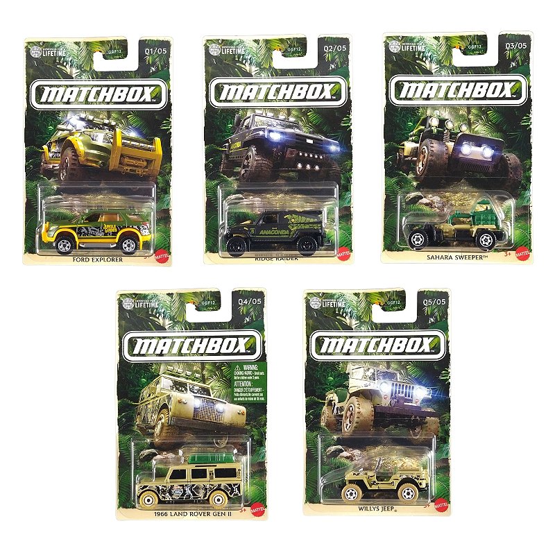 Matchbox Temáticos Safari Set c/ 5 GGF12 - Colibri Toys