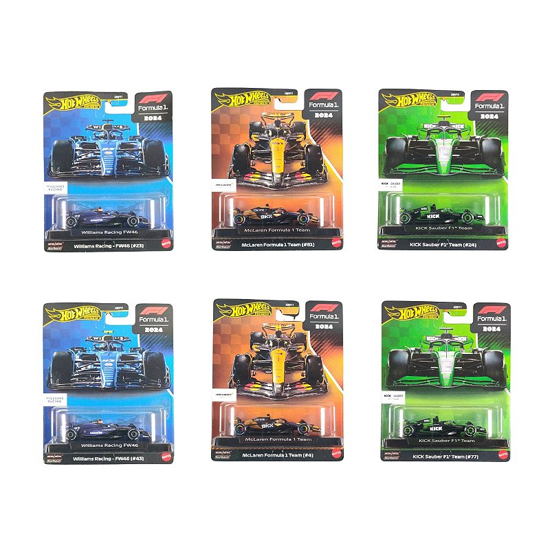 李　ホットウィール Formula 1 4台セット Hot Wheels Premium Formula 1 Williams Sauber Mclaren Set c/ 06