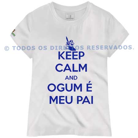 Baby Look Keep Calm and Ogum é Meu Pai