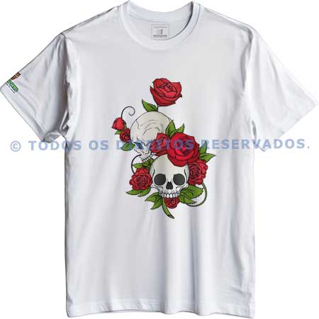 Camiseta Rosa Caveira