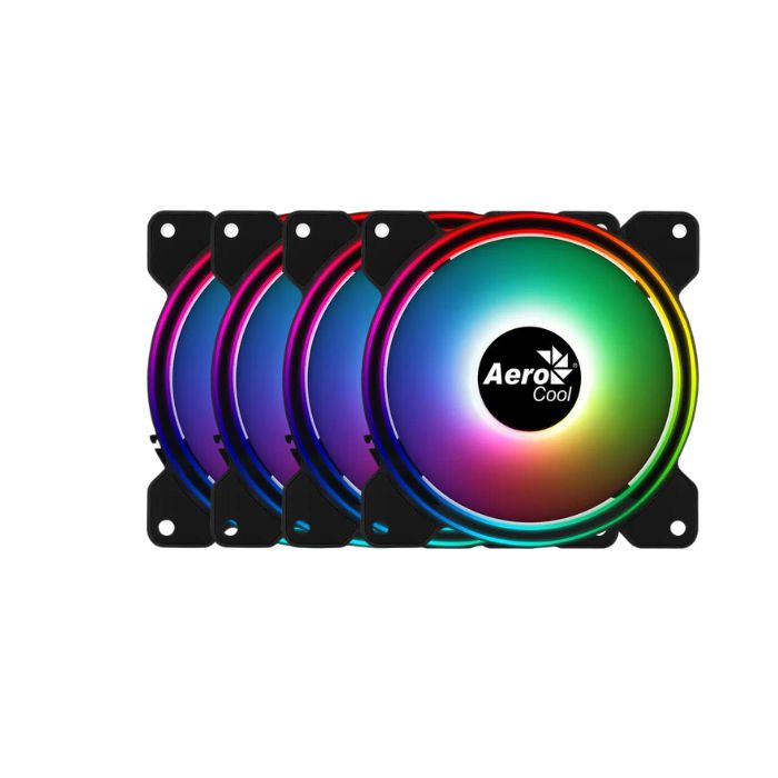Kit 4 Cooler Fan Saturn Aerocool DRGB Preto 12F - Level Prime