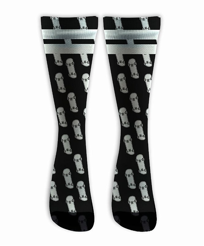 Meia Cano Alto - Skate Black