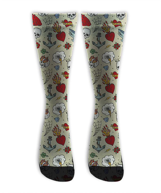 Meia Cano Alto - Tattoo Vintage MON