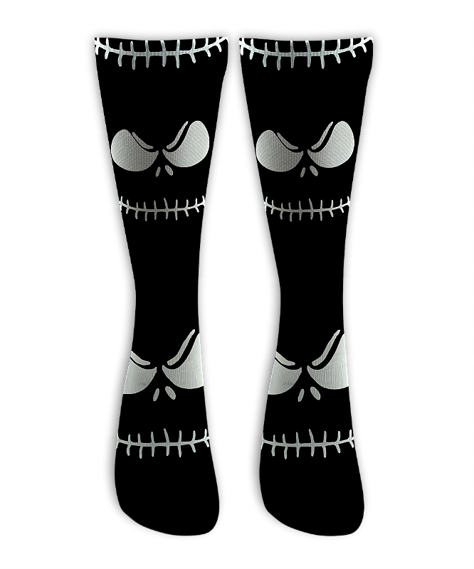 Meia Cano Alto - Jack Skellington Black
