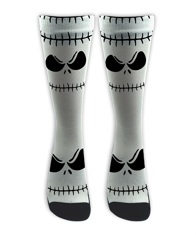 Meia Cano Alto - Jack Skellington White