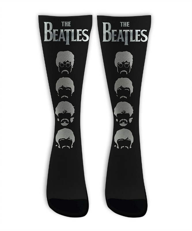 Meia Cano Alto - Beatles - Black
