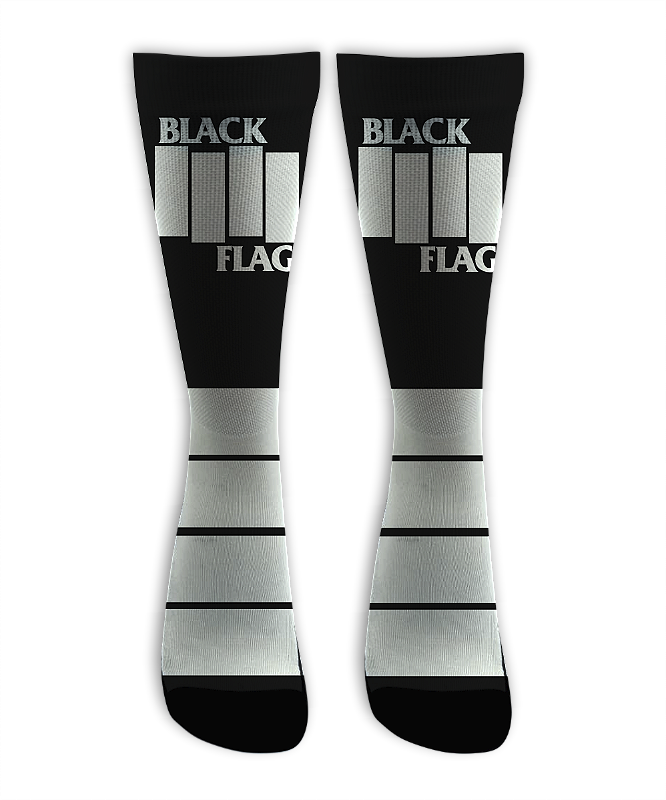 Meia Cano Alto - Black Flag Black