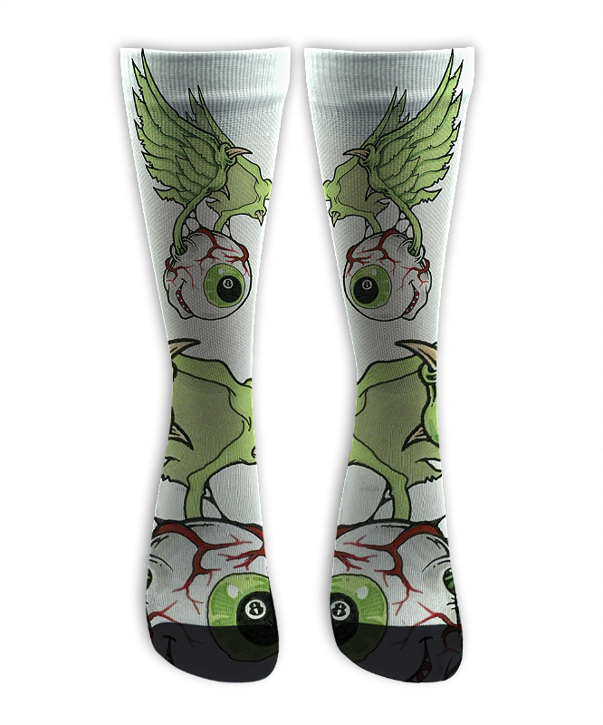 Meia Cano Alto - Flying Eyes - White