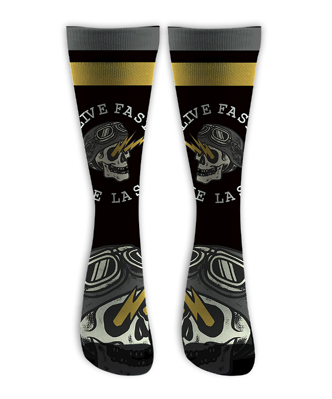 Meia Cano Alto - Die Last Black