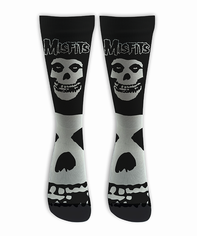 Meia Cano Alto -  Misfits - Tradicional Black