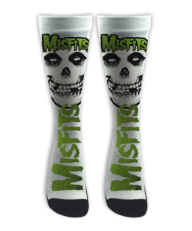 Meia Cano Alto -  Misfits - GREEN White