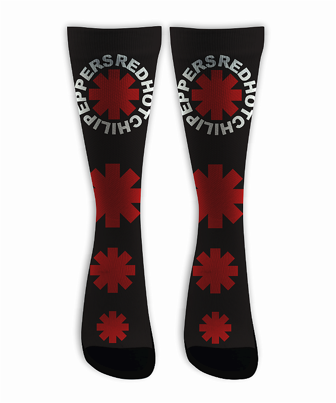 Meia Cano Alto - Red Hot Chili Peppers - Tradicional Black