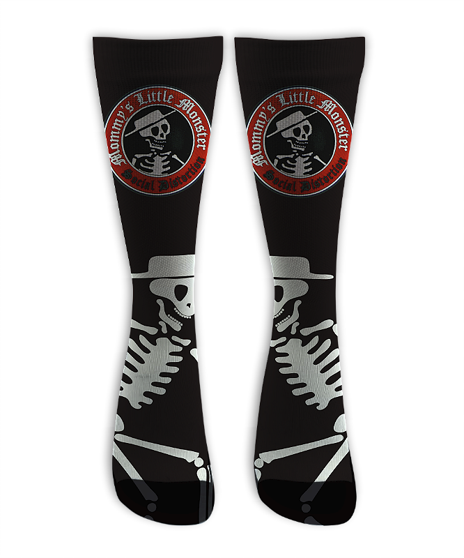 Meia Cano Alto - Social Distortion - Logo Black
