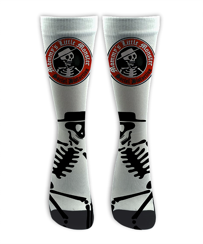 Meia Cano Alto - Social Distortion - Logo White