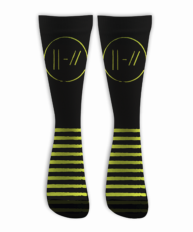 Meia  Cano Alto - Twenty One Pilots - Black