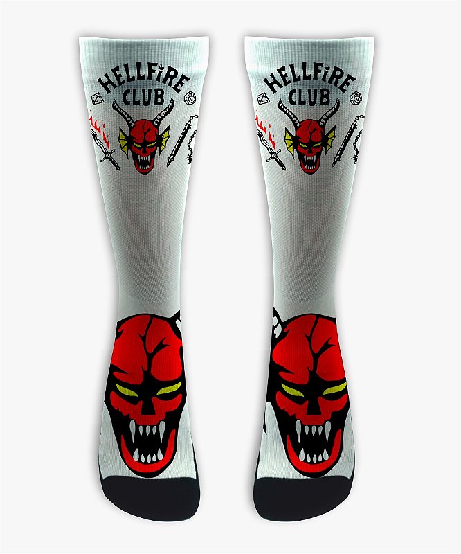 Meia  Cano Alto - Hellfire Club White