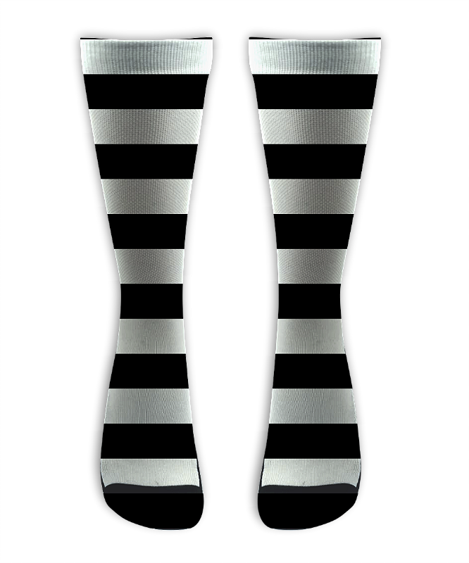 Meia  Cano Alto - Wide Stripes