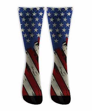 Meia  Cano Alto - Flag USA