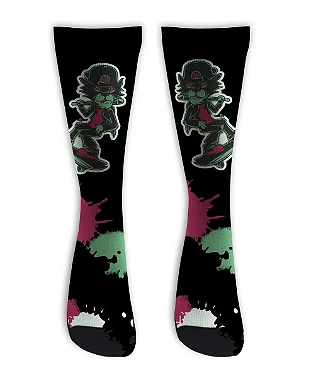 Meia  Cano Alto - Skate Cat Black